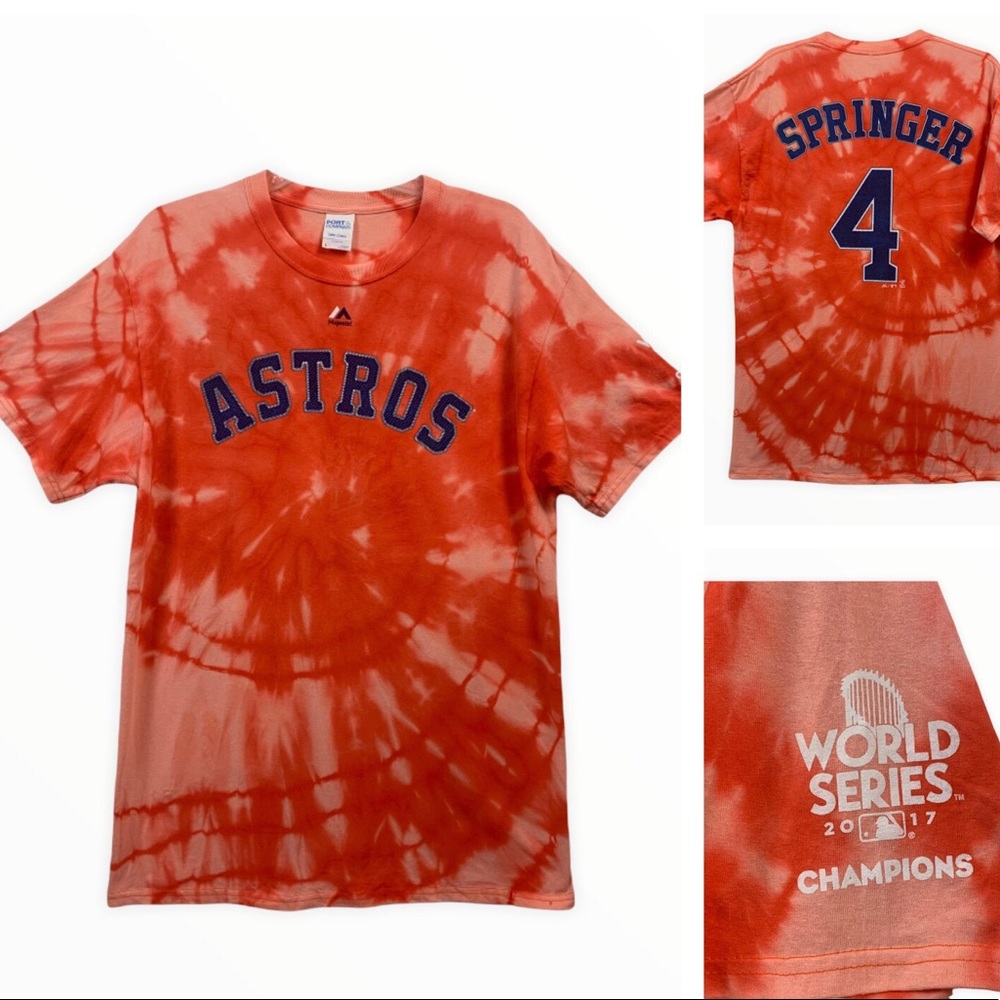 Houston Astros World Series Reverse Tie Dyed Springer T-Shirt Unisex Upcycled